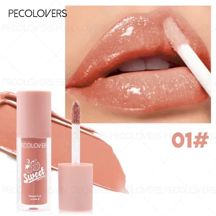 1PC Gloss à lèvres naturel nude haute brillance - Hydratant longue durée, effet miroir, couleur baie