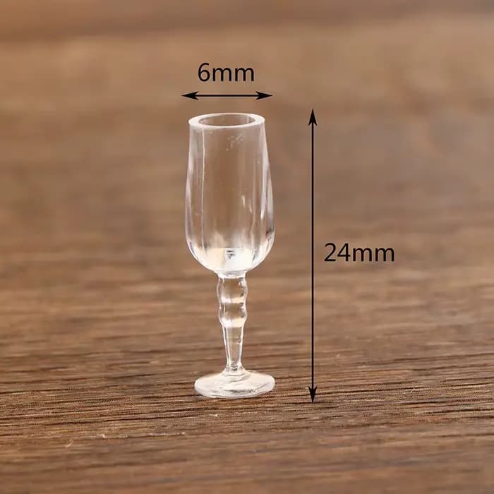 Gobelets pour maison de poupée, verres à vin rouge/jus pour la cuisine, 6 pièces