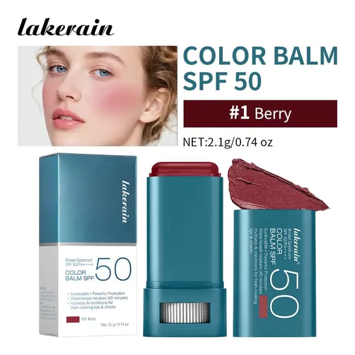 Stick blush écran solaire SPF 50, couleur longue tenue, application sans trace, maquillage multi-usa