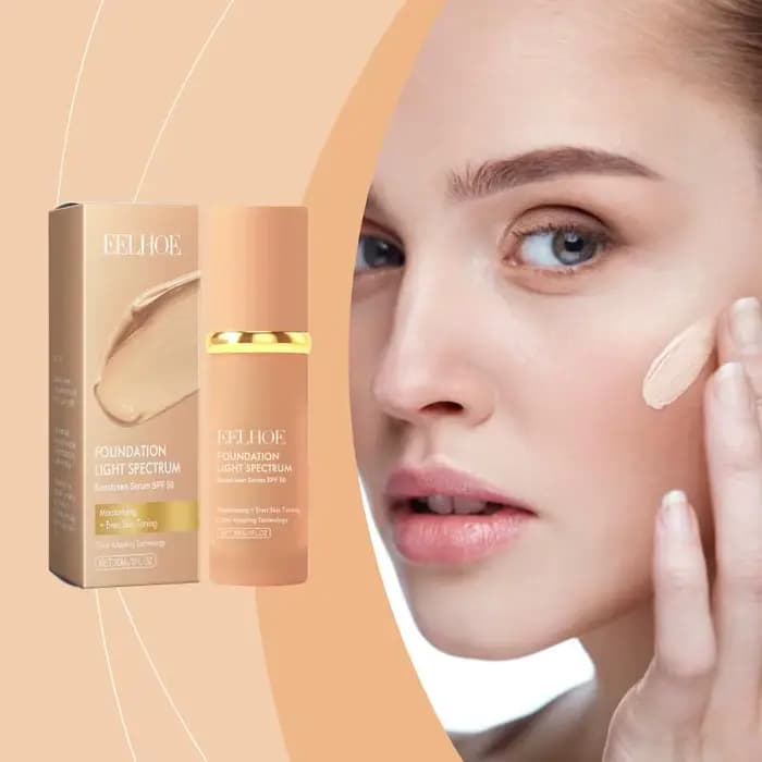 Fond de teint liquide 4 en 1 changeant de couleur avec SPF 50 - Hydratant, couvrance moyenne à compl