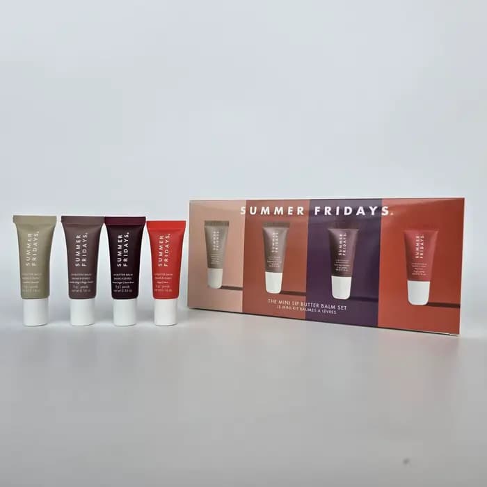 Summer Fridays – Mini-set de gloss hydratant transparent coloré 5g – 4 pièces