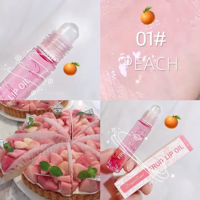Huile à lèvres transparente fruitée hydratante, réduit les ridules, nourrit les lèvres, baume à lèvr