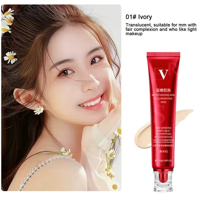 FV Red-Fond de teint hydratant imperméable, Extraits de plantes de luxe, Correcteur, Contrôle de l'h