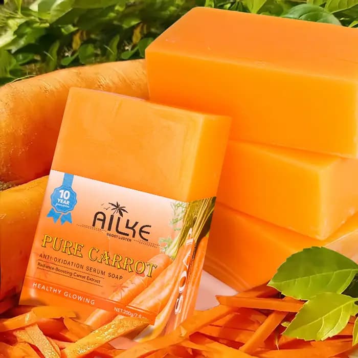 AILKE Savon sérum blanchissant naturel carotte, éclaircissant, même le teint, pour la peau noire, fo
