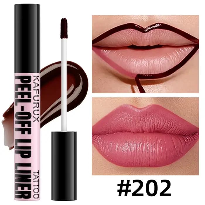 Brillant à lèvres imperméable, 1 pièce, teinte mate longue durée, Contour rose et marron, maquillage
