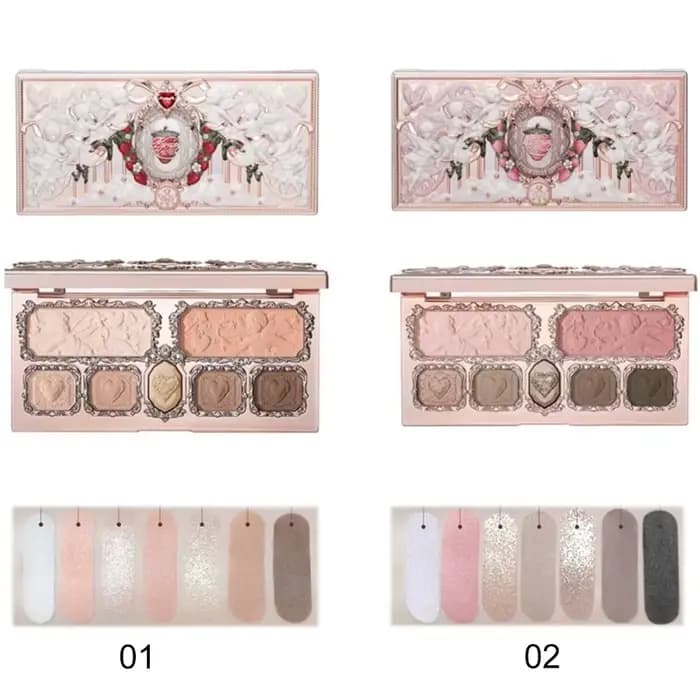 Flower Knows Rouge à Lèvres Matte Blush Liquide Set Fraise Cupidon Poudre Pressée Tenue Longue Crème