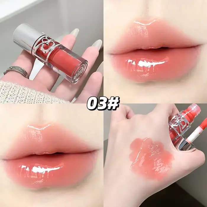 Gloss à lèvres miroir scintillant Gege Bear, gloss à lèvres hydratant et nourrissant, rouge à lèvres