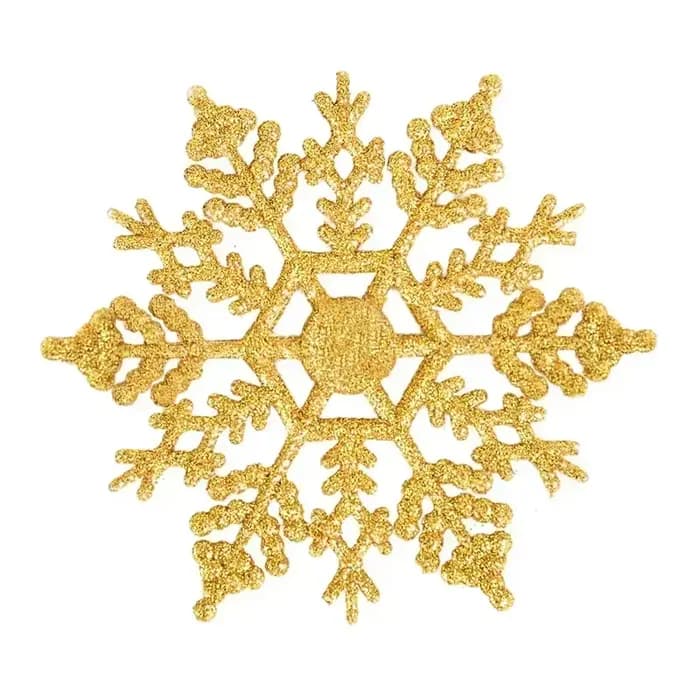 Flocons de neige pour décoration d'arbre de noël, 24/12/6 pièces, flocons de neige bleus avec poudre