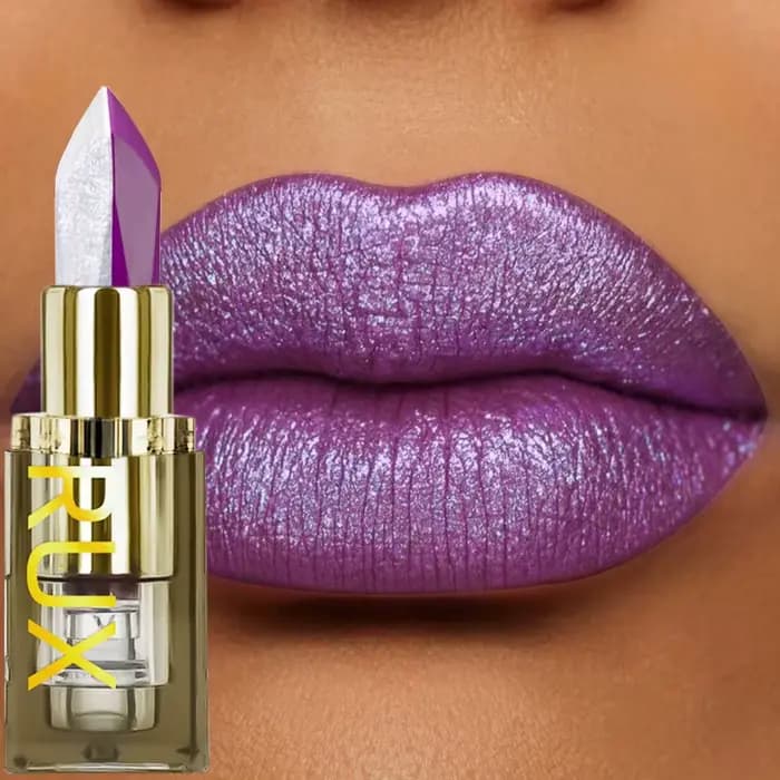 Rouge à lèvres bicolore à paillettes violettes, rouge Rose, hydratant, cosmétique, facile à utiliser