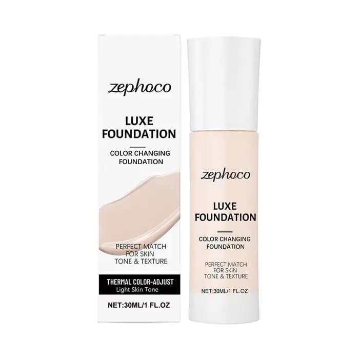 Fond de teint Zephoco Color Changing Luxe 30ml, hydratant, longue tenue, maquillage liquide pour usa