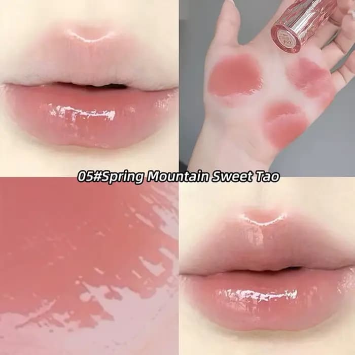 Vernis à lèvres translucide en cristal, eau hydratante, ne se décolore pas facilement, couleur natur