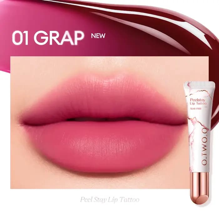O.TWO.O tache pour les lèvres tatouage Peel-off hautement pigmenté 48h couleur-verrouillage imperméa