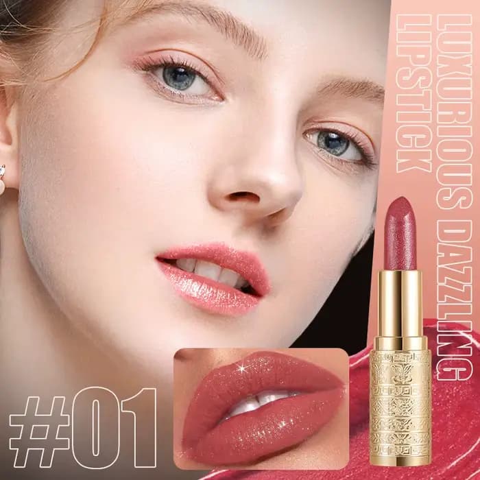 Rouge à lèvres brillant, formule longue durée, couleurs vives, facile à appliquer, adapté aux débuta