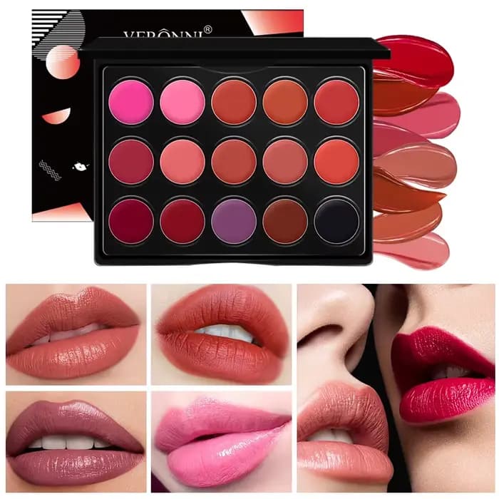 Mini Palette de maquillage brillant à lèvres, 15 couleurs, couleur chair, rouge, violet, rose, hydra