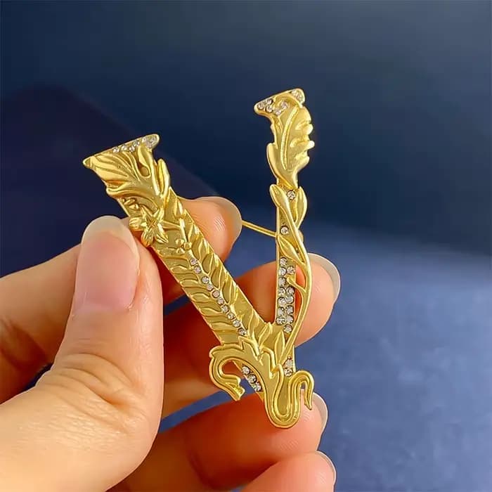 Broche baroque en forme de V, vintage pour femmes et hommes, accessoires de manteau, épingles, bijou