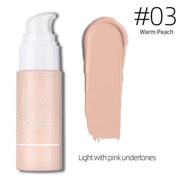 Fond de teint liquide imperméable pour le visage, crème de base de maquillage à haute couverture, co
