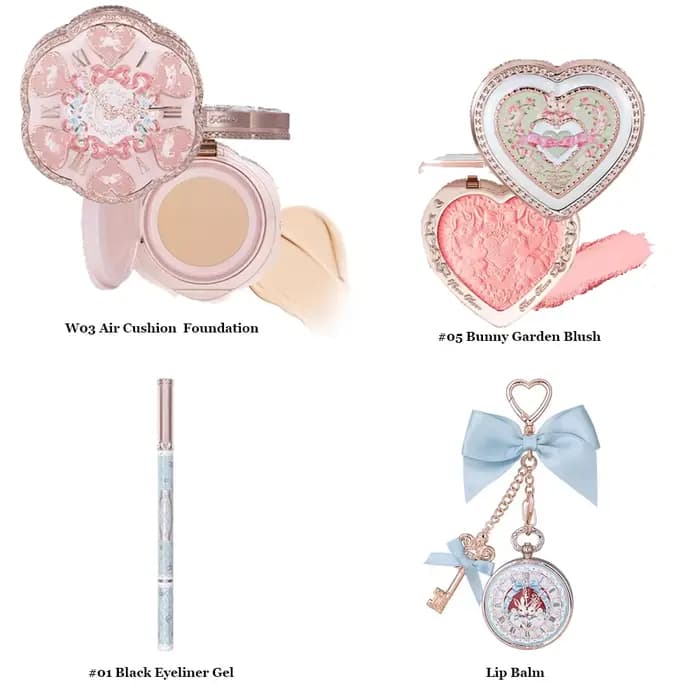 Coffrets de Maquillage Flower Knows Little Angel Bunny Garden Lip Glaze Blush Shell Jewelry Flowerkn