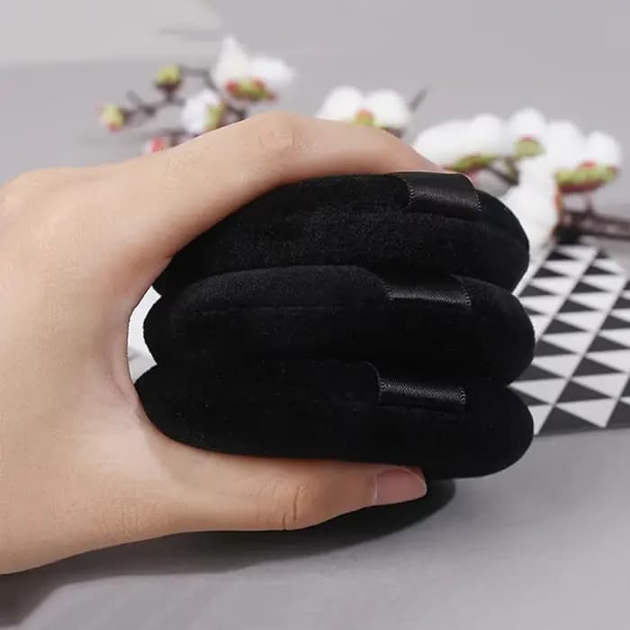 1Pc moelleux velours maquillage bouffées poudre libre éponge bouffée noir grand cosmétique poudre po