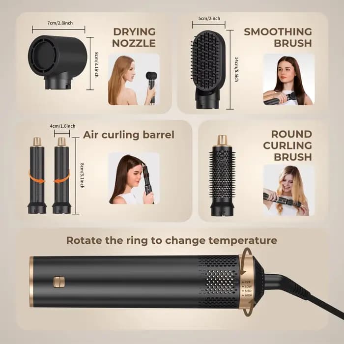 Sèche-cheveux multi-en-un, peigne à air chaud, sèche-cheveux domestique intégré, brosse à air chaud 