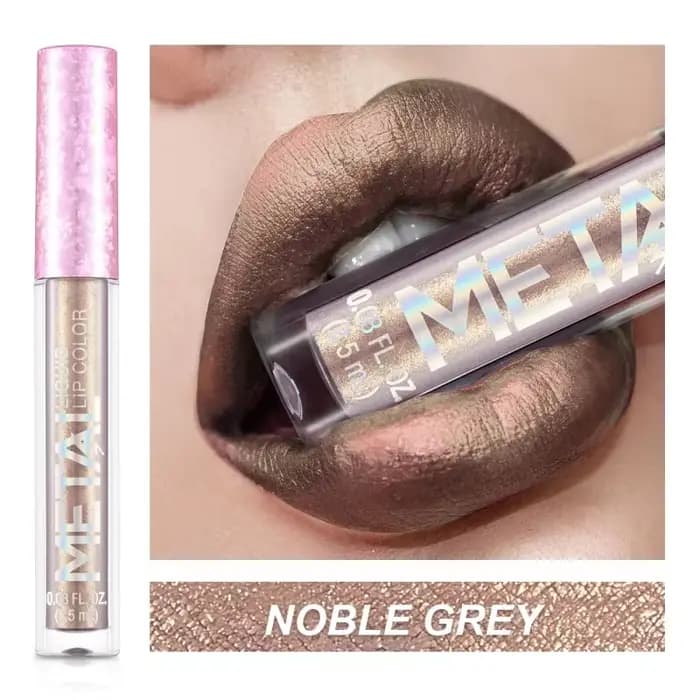 Rouge à lèvres métallique à paillettes, imperméable, mat, liquide brillant, teinte scintillante, dur
