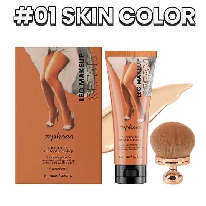 Fond de Teint Corps avec Kit de Pinceaux, Crème Maquillage Jambes Waterproof, Correcteur Couvrance T