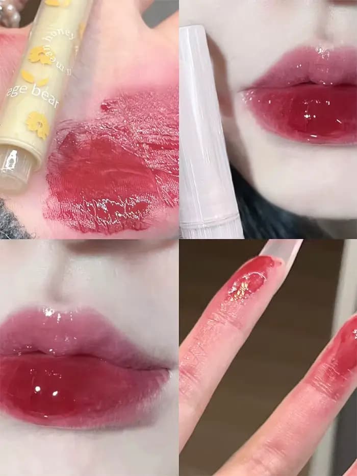 Gege bear Huayumi rouge à lèvres hydratant miroir paillettes gelée amour rouge à lèvres rouge à lèvr
