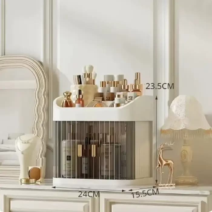 Boîte de rangement de cosmétiques, coiffeuse de grande capacité, support de rangement de produits de