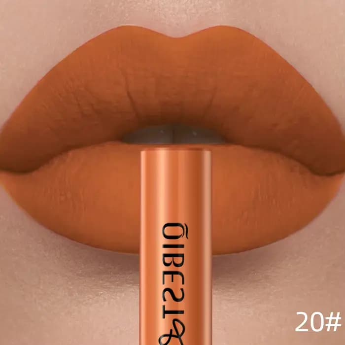 QIBEST mat liquide rouge à lèvres imperméable longue durée velours brillant à lèvres teinte Tube mat