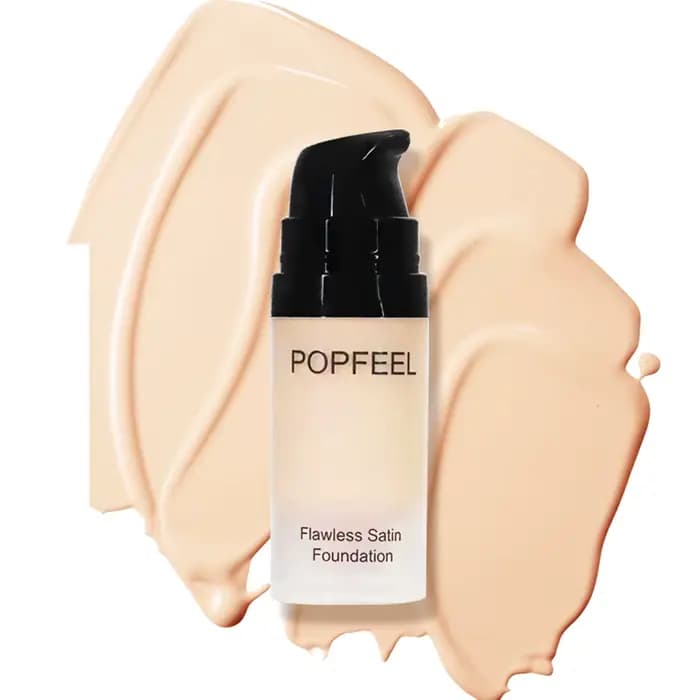Fond de teint satiné POPFEEL Flawless, couvrance totale, résistant à l'eau et à la transpiration, lo