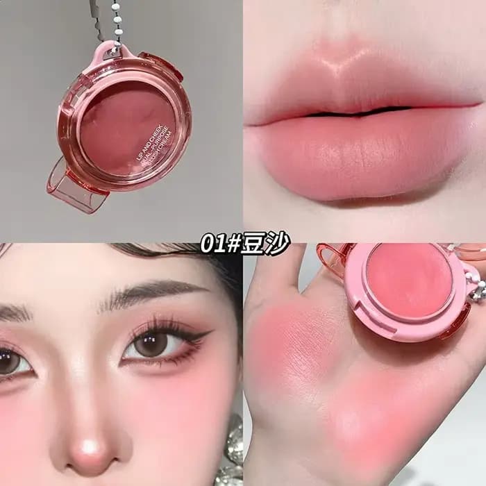 Fard à joues crème mat rose violet multi-usage pour lèvres et joues, rouge à lèvres monochrome, blus