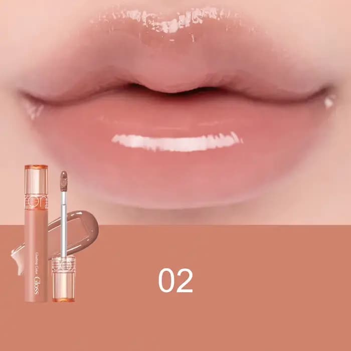 rom&nd Glasting Color Gloss, texture brillante et onctueuse, effet miroir 3D, gloss à lèvres, maquil