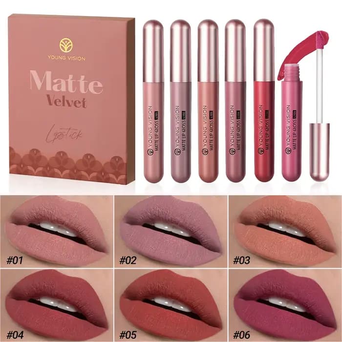 Ensemble de gloss à lèvres de couleur mate, longue durée, en plastique tridimensionnel, imperméable,