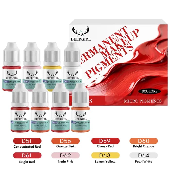 Encre de tatouage pour sourcils PMU, 8 couleurs, 8 pièces de 5 ml, encre de tatouage pour lèvres, po