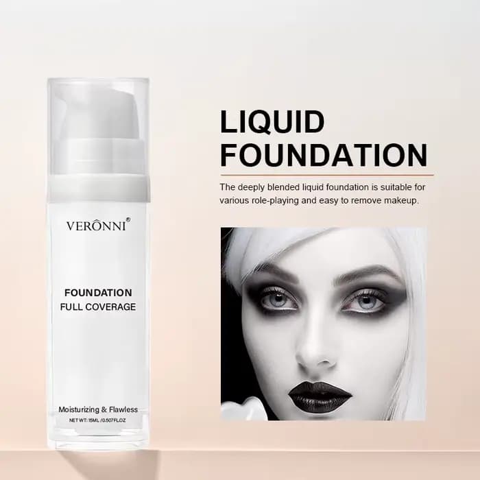 Fond de teint liquide blanc pur pour maquillage de scène COS, correcteur longue durée, ajusteur de f