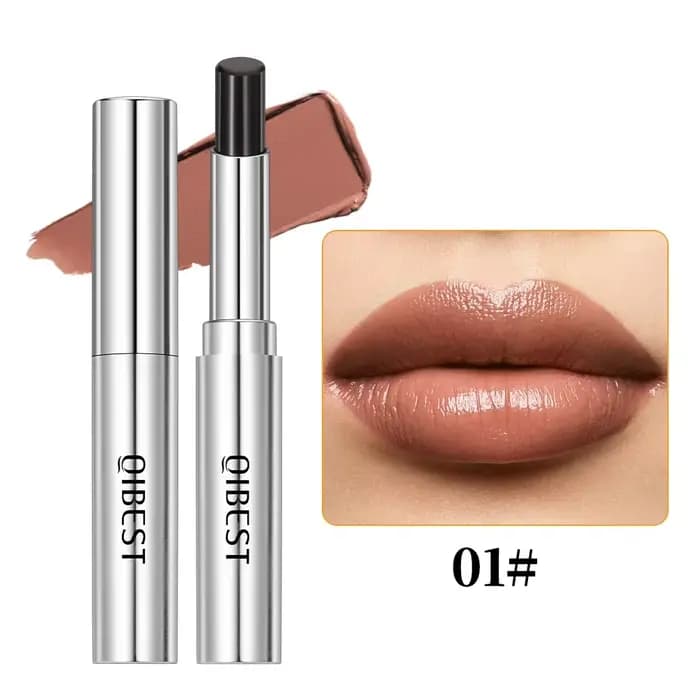 QIBEST Rouge à lèvres au miel noir hydratant, baume à lèvres repulpant, maquillage naturel, couleur 