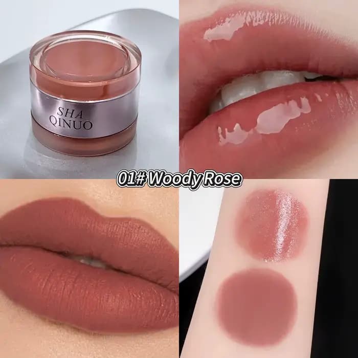 Crème multi-usages à double effet sensoriel pour les lèvres et les joues, gloss à lèvres aqueux tout