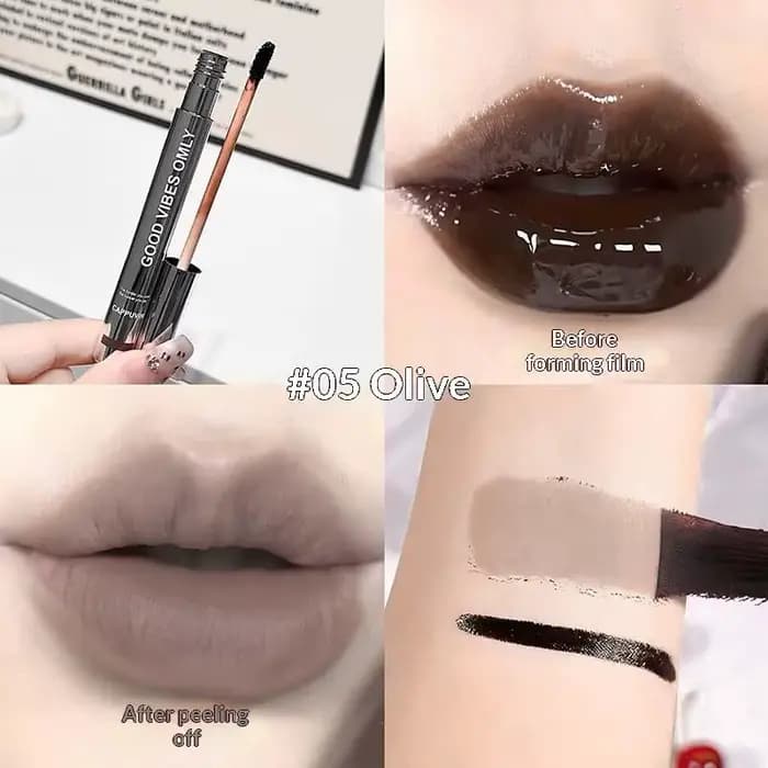 Cappuvini Teinte à lèvres peel-off Marron Mocha, Rouge à lèvres décolorant, Imperméable, Fini mat, R