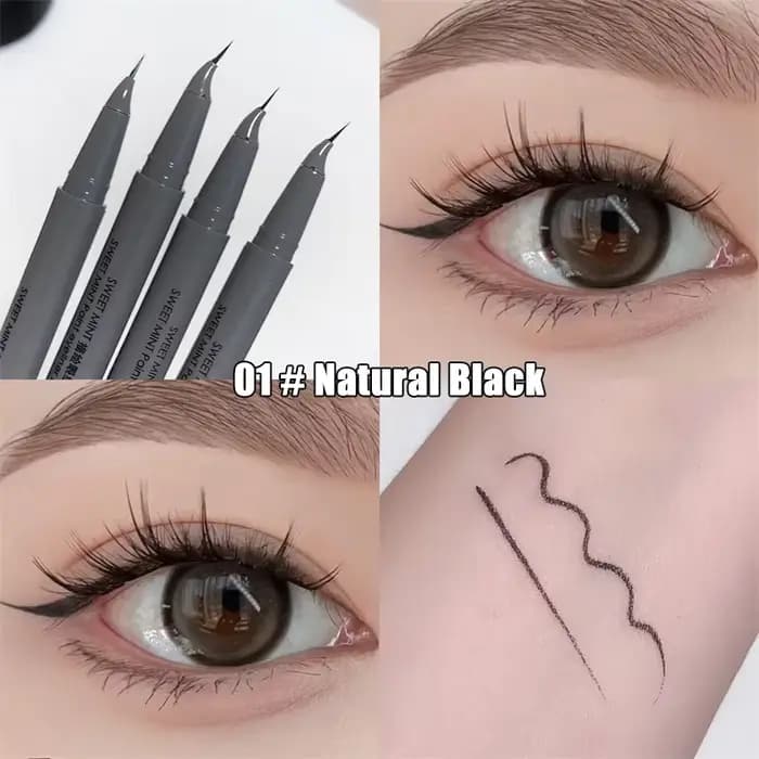 Eyeliner liquide à pointe fine courbée, waterproof, séchage rapide, application fluide, pour effet «