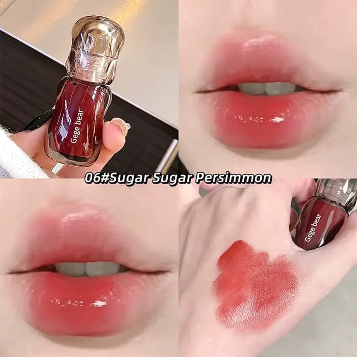Gege Bear Crystal Gloss Lip Tint — Formule hydratante pour les lèvres avec un brillant miroir, des c