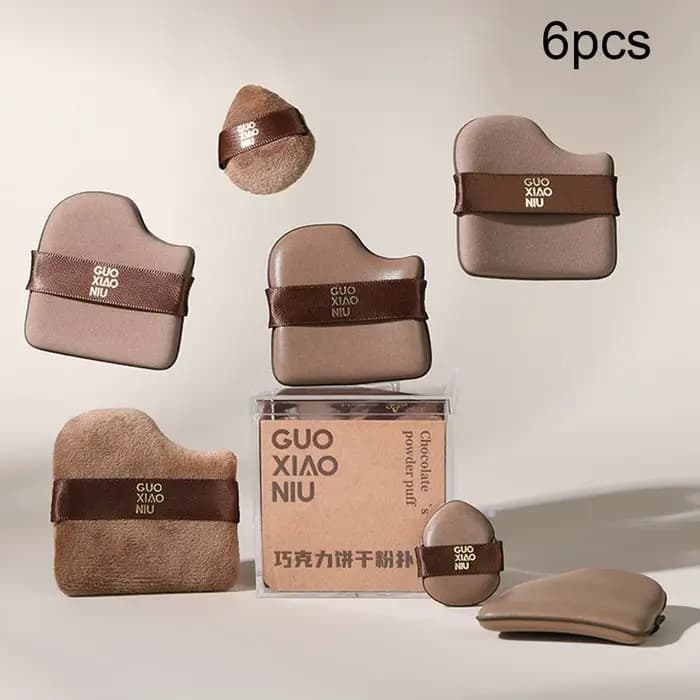 Mélangeur de maquillage en Biscuit au chocolat, coussin d'air, éponge de fond de teint, bouffantes d