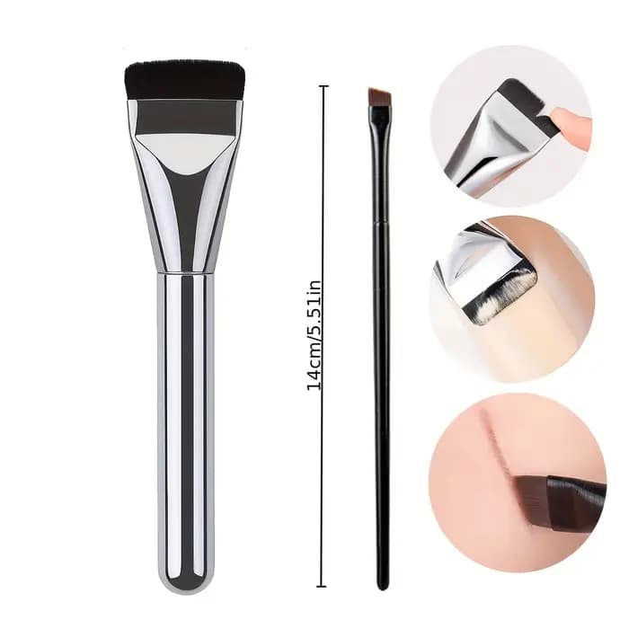 2 pinceaux professionnels pour fond de teint, pinceau pour fond de teint sans couture