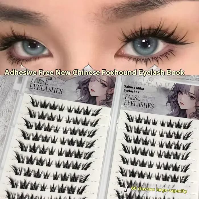 Faux-cils auto-adhésifs sans colle, grande capacité, œil de renard moelleux, Volume naturel, réutili