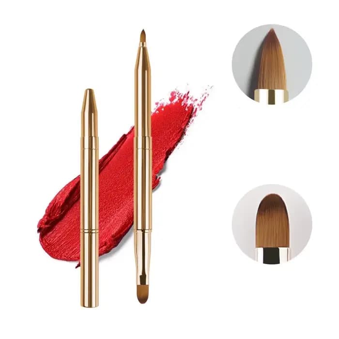 Pinceaux à rouge à lèvres rétractables à double tête, applicateur professionnel Jules Gloss avec cap