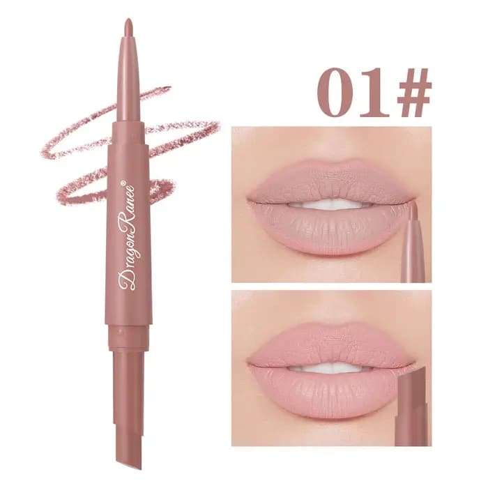 Crayon à lèvres mat Nude imperméable, Double extrémité, rouge à lèvres mat, hydratant durable, rouge