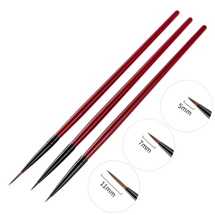Pinceau de peinture pour Nail Art, 3 pièces/ensemble, stylo à dessin de ligne à fines rayures, point
