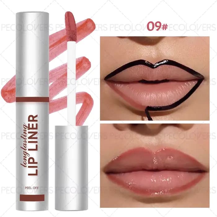 1 pièce Rouge à lèvres waterproof effet tatouage peel-off, longue tenue, fini mat, teinte marron, co