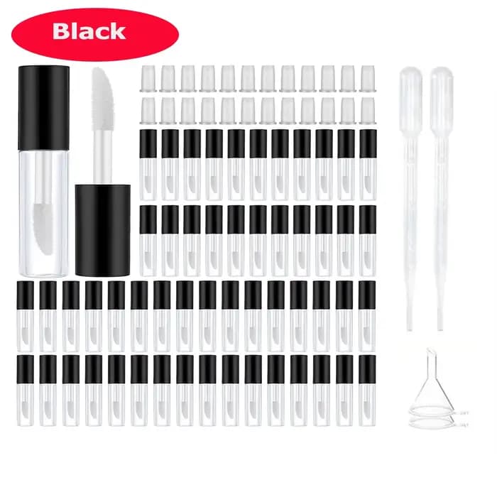 Mini Tubes de brillant à lèvres de 1.2ml, avec baguette, bouteille de voyage vide, conteneurs de bri