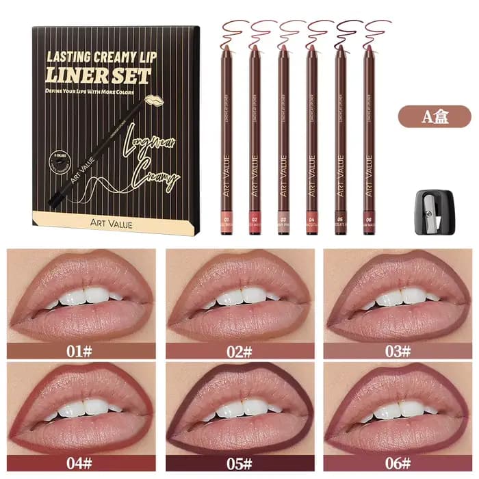 QIBEST Crayon à lèvres mat rouge nude, teinte contour, rouge à lèvres longue tenue, anti-transfert, 