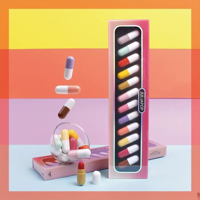 Mini ensemble de rouge à lèvres, 12 capsules de couleurs, rouge à lèvres mat en forme de pilule, min