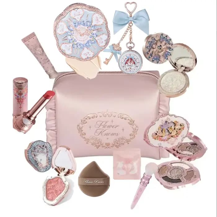 Ensemble de maquillage Flower Knows Midsummer Fairytales, fond de teint Flowerknows, illuminateur Li
